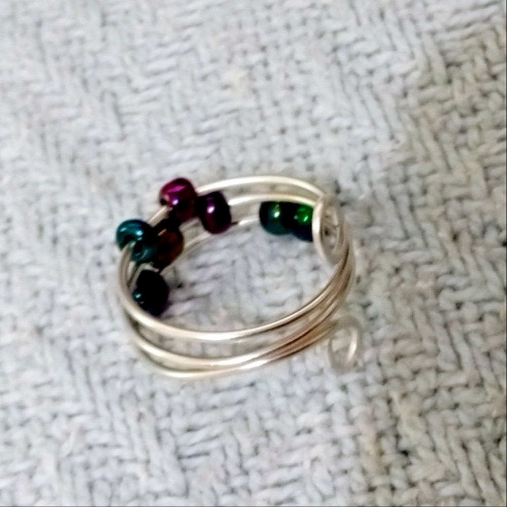 Handmade adjustable fidget anxiety ring